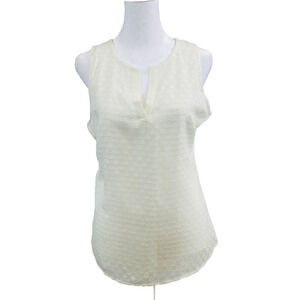 Market & Spruce Ezide Top - Textured Dots - Sleeveless - Cream Ivory